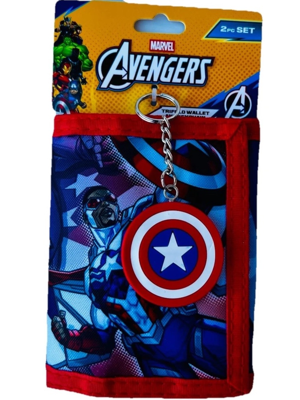 Marvel Captain America Trifold Wallet with Shield Keyring 2pc